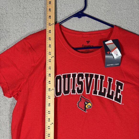 NWT Louisville Cardinals T Shirt‎ Women’s Size L Red Fanatics NCAA University - Picture 5 of 9